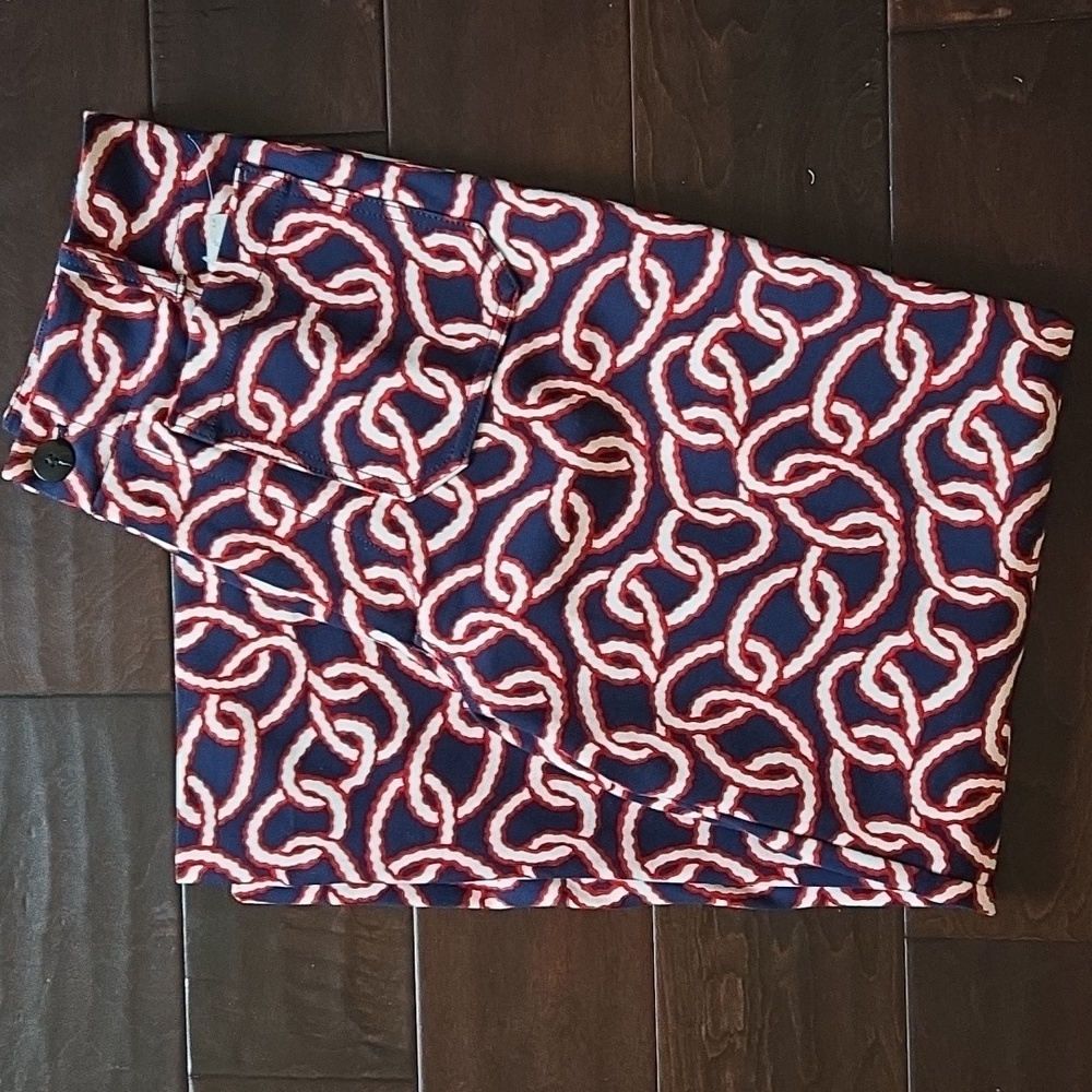 Anthropologie Maeve Colette Cropped Wide-Leg Pants Ponte Edition Navy Chain - 30 - Picture 6 of 16